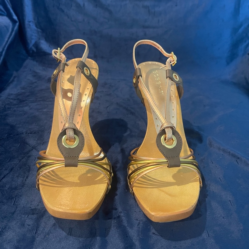 BCBG GIRLS Rose Gold & Wood Sandals